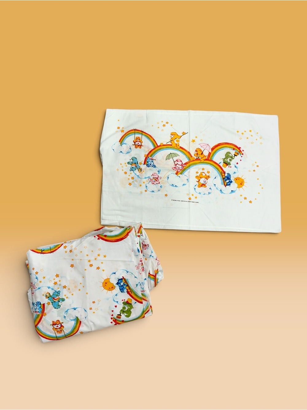 Vintage 1980s Care Bears Twin Sheet Set